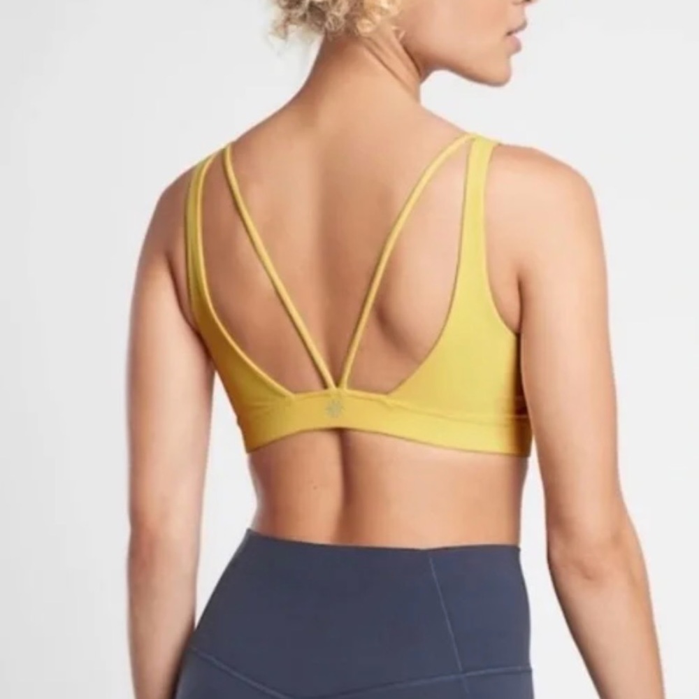 Athleta Exhale Bra. Wheat Yellow. Size Small.
